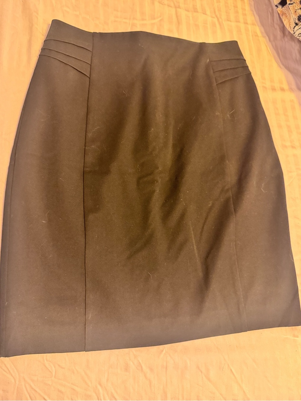 Express Black Women's Pencil Skirt with Pleat-Accent Waist